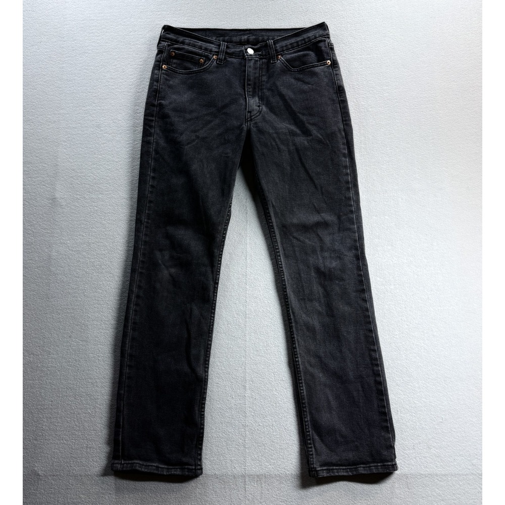 Levis Jeans Mens 33x30 Gray Dark Wash Regular Straight Stretch Denim Casual